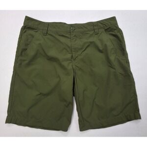 Under Armour Cargo‎ Shorts Mens 38 Green Nylon Mesh Pockets Snap Pocket